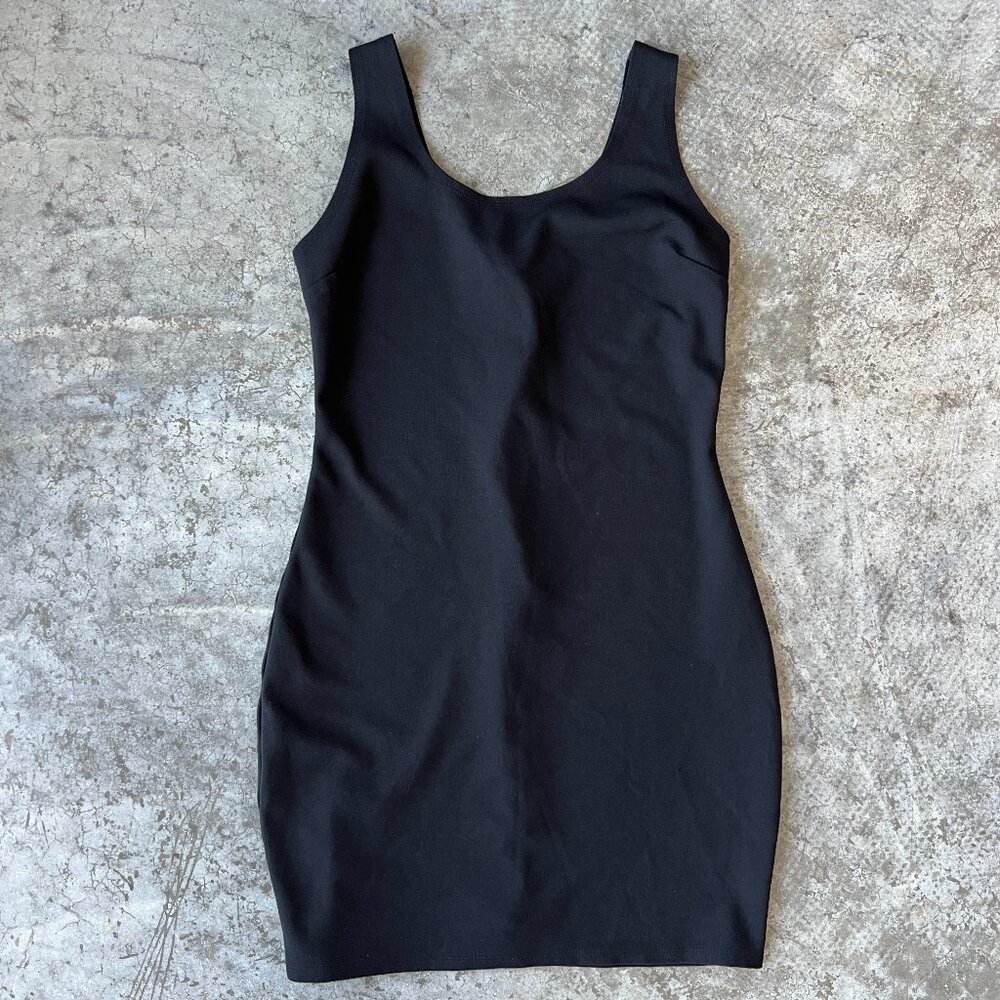 Active USA Black Bodycon Mini Casual Dress Sculpting Fit Women's Size Medium